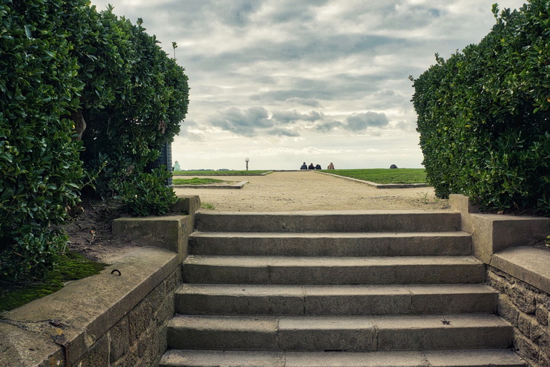 Elegant Staircase Leading to a Path in Saint-Malo, France