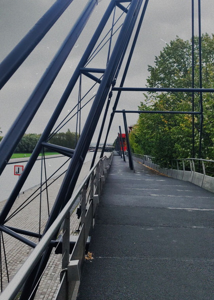 Parisian Night: A Pedestrian Bridge Walkway