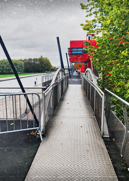 An Urban Pier in the Rain