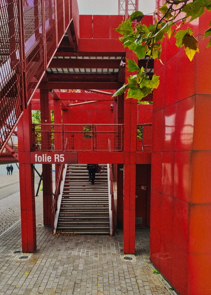 Vibrant Elevator Structure in an Urban Setting
