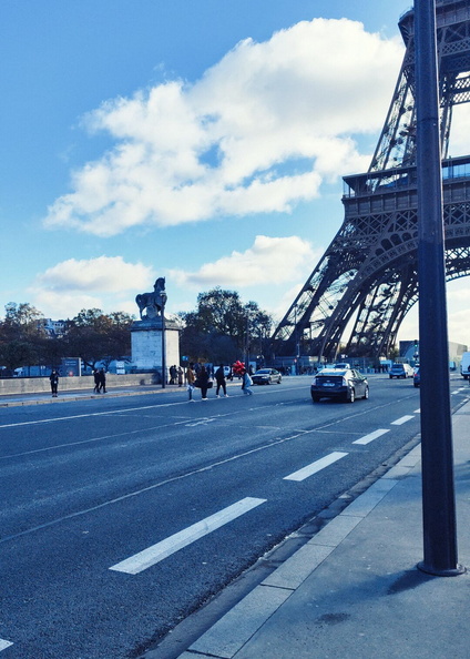 Eiffel Tower View from Street