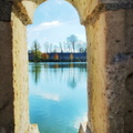 Serene View through Arched Window