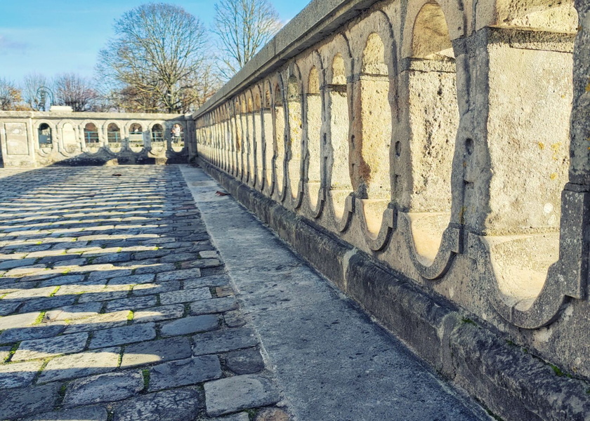 Historic Ruins Amidst a European Garden