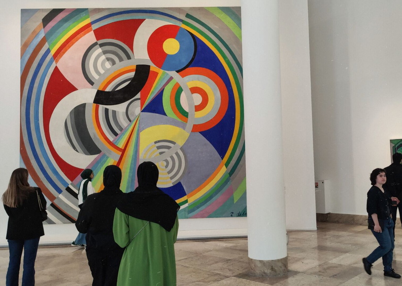 Vibrant Abstract Art Exhibition at a Parisian Gallery