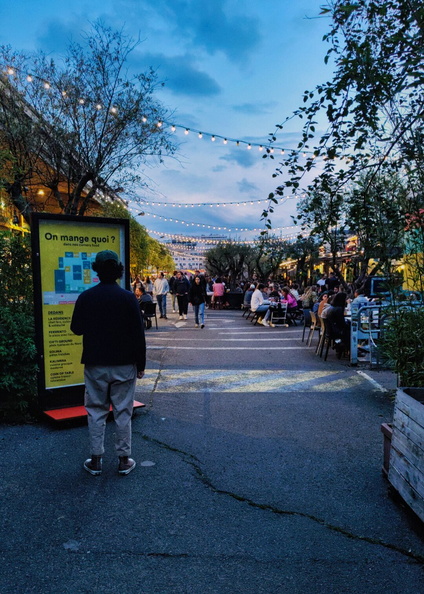 Lively Evening at a French Street Festival