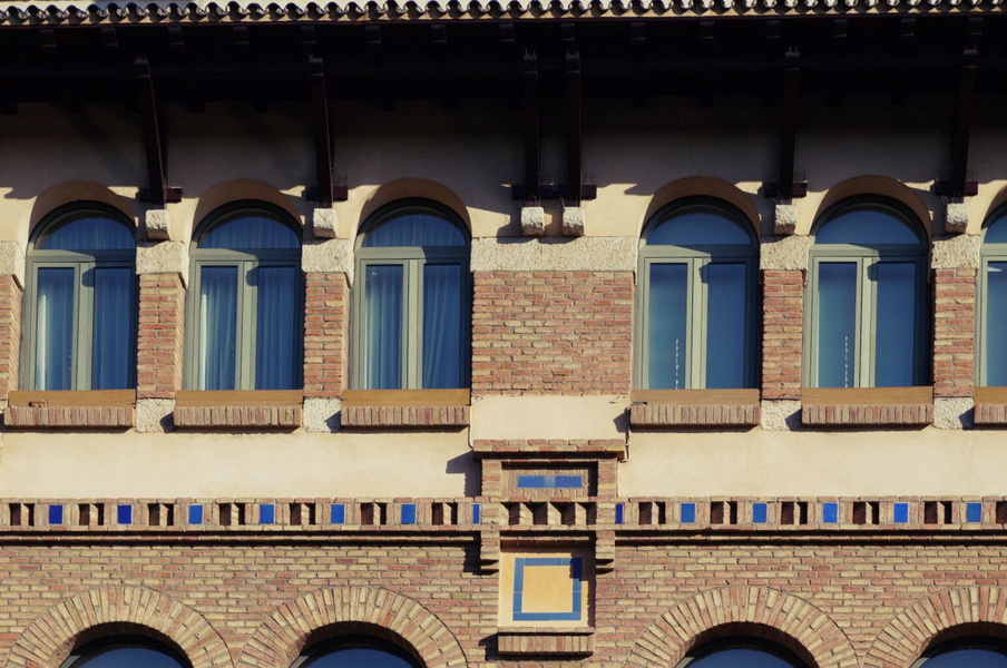 Historic Malaga Building with Tiled Façade