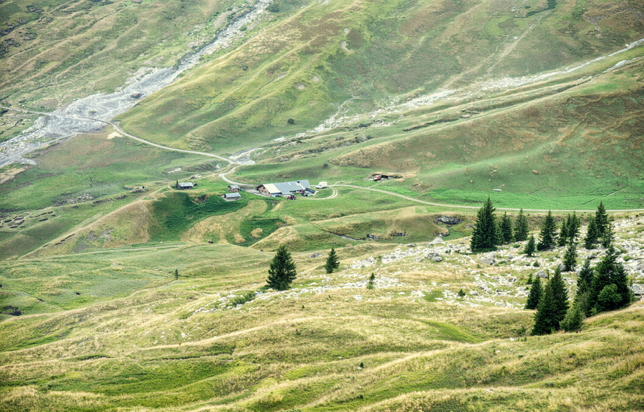 Peaceful Pastoral View: A French Alpine Village
