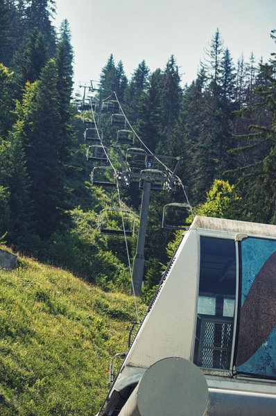Ski Lift atop a Mountain