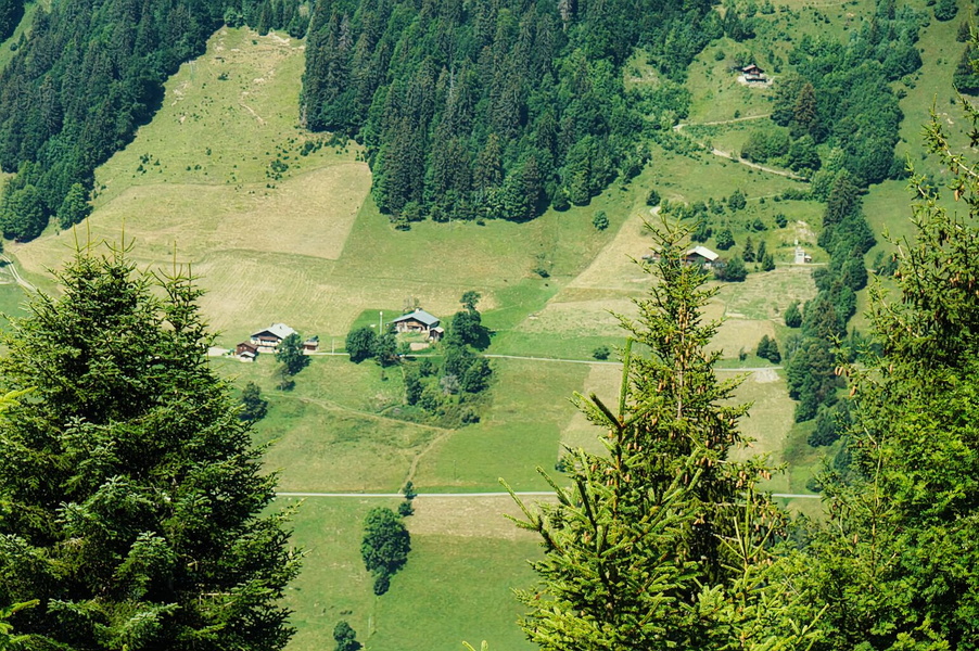 Panoramic View of a Rural Alpine Village
