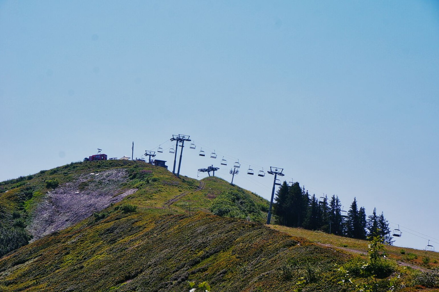Vistas of the Alps: Ski Lift against a Clear Sky