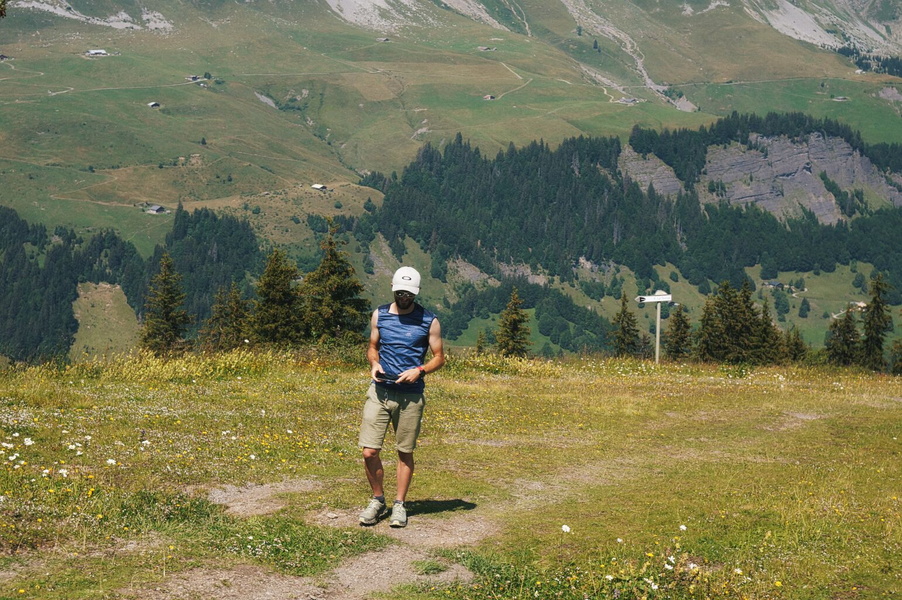 Solo Hiker Exploring the Alps