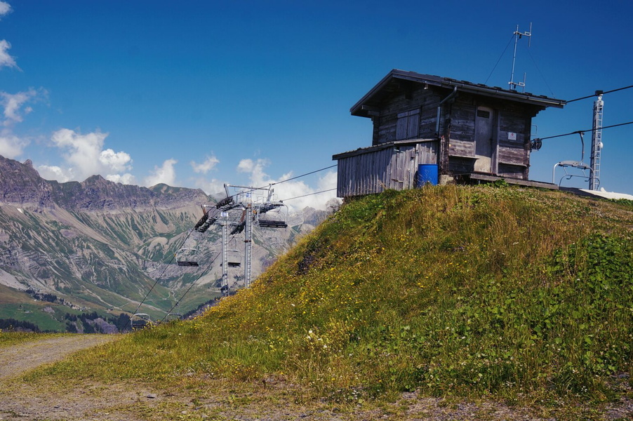 Village Ski Lift in the Alps, France