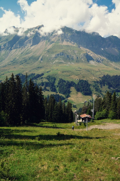 Serene Alpine Village with Majestic Mountains