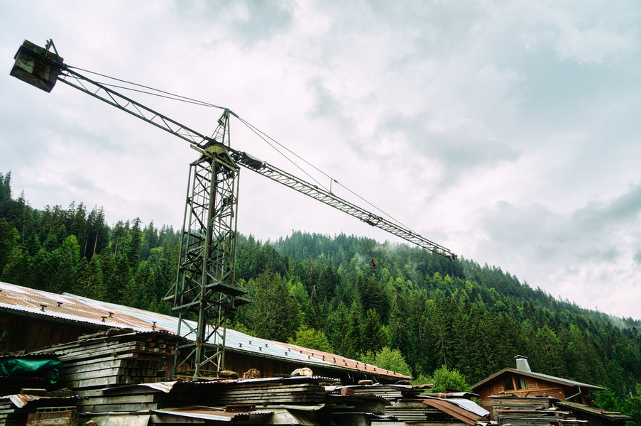 Rugged Construction Site in the Alps