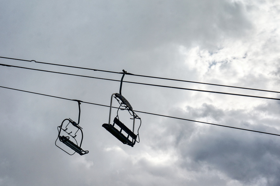 Elevated Ski Lift at La Gietaz, France