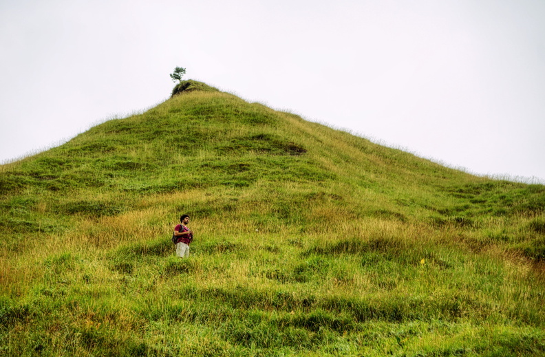 Explorer on a Mountainous Trail in France
