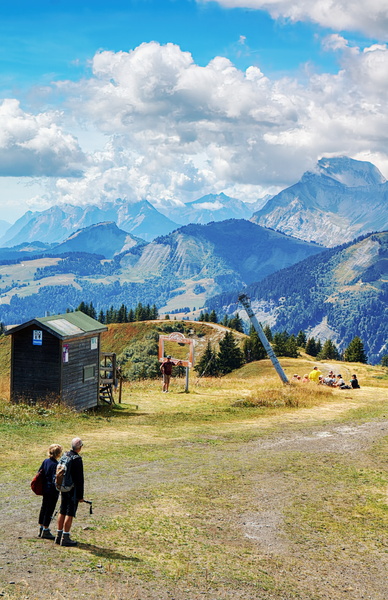 Scenic Alpine Landscape with Hikers