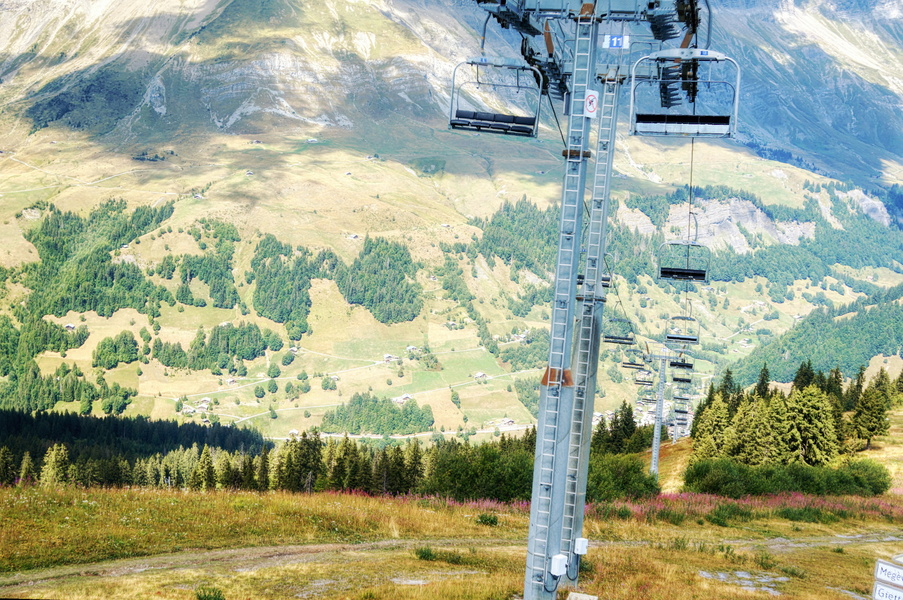Aerial Gondola at a Ski Resort in the Alps, France