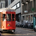 Vintage Tram on European City Street