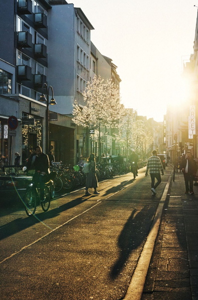 Serene Evening on a European Street