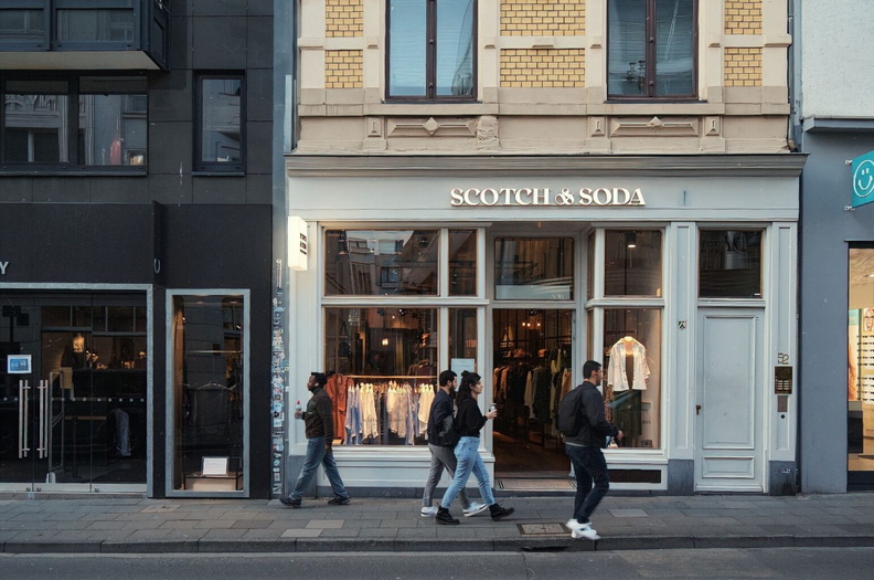 A Trendy Shop on a Busy European Street