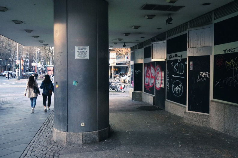 Cityscape After Dark: A Desolate European Street