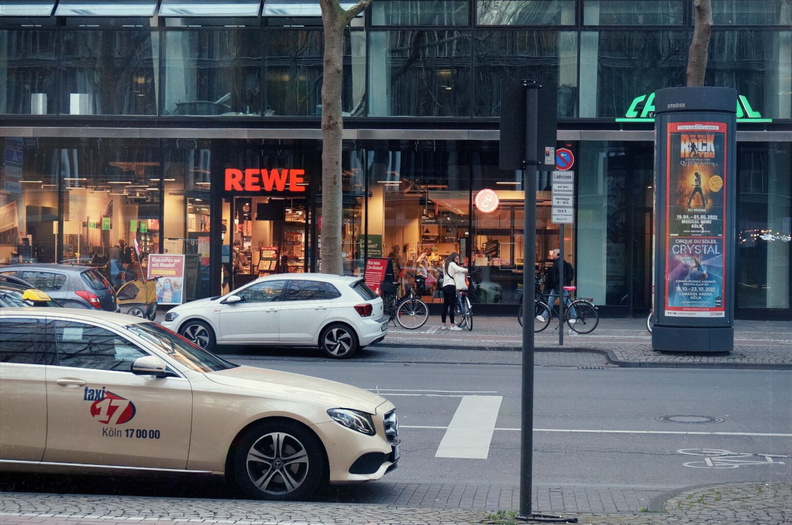 Busy European City Street