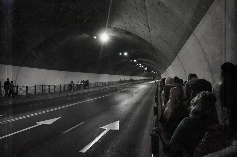 A Nighttime Tunnel in Malaga, Europe