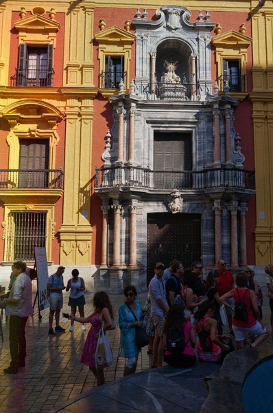 Vibrant Malaga Landmark with Tourists