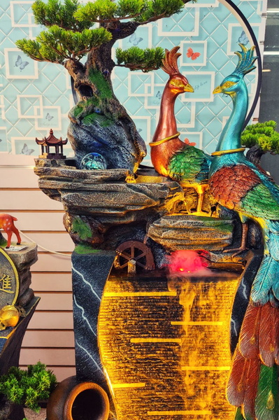 Vibrant Asian-Themed Miniature Display