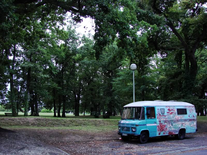 Old VW Bus Abandoned in a Park
