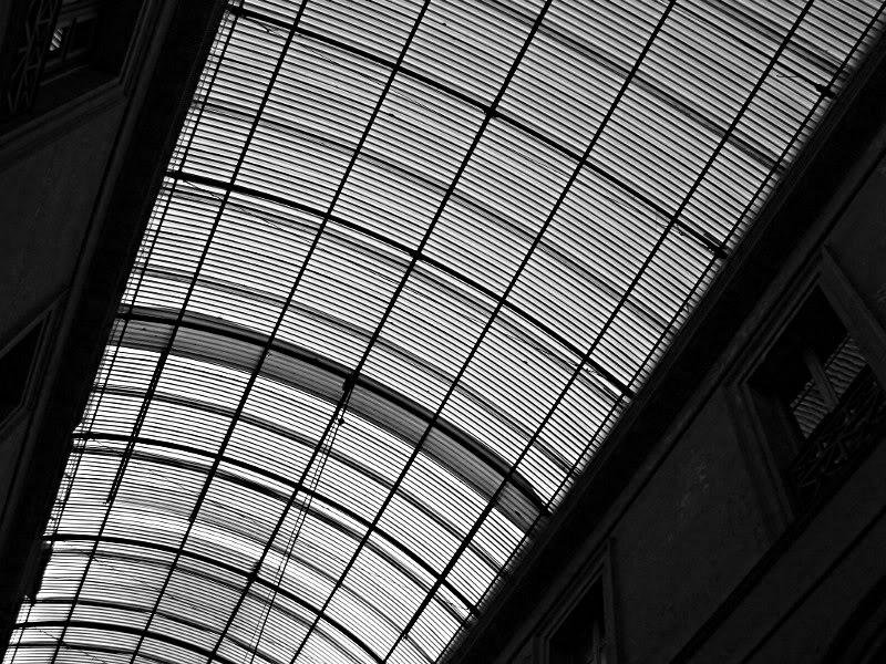 Indoor Architectural Space with Ceiling Lights and Skylight
